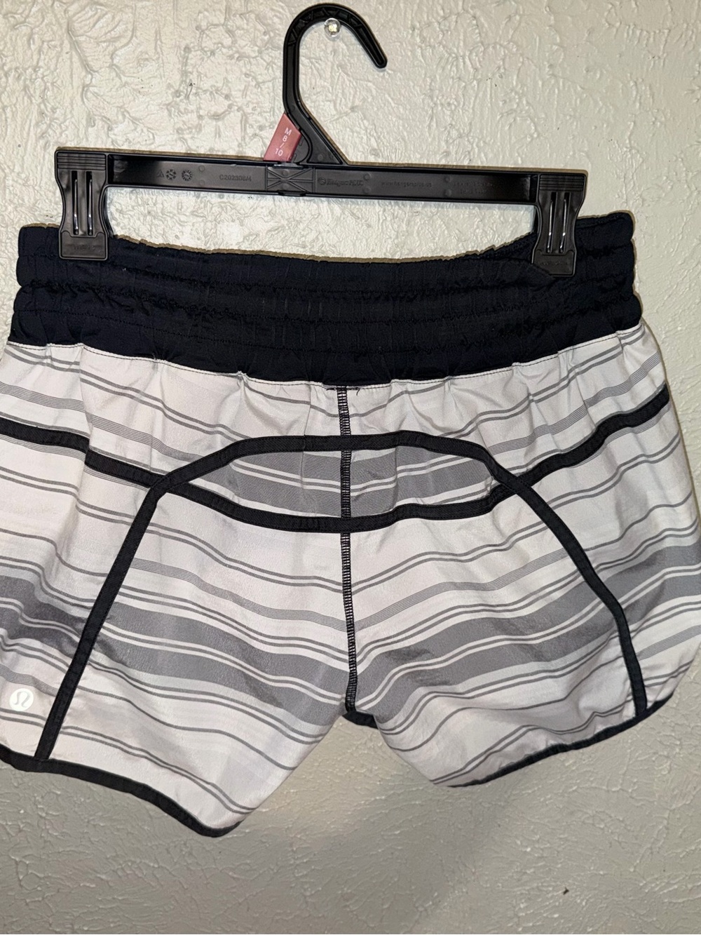 Lululemon striped black & white shorts. - Picture 2 of 5